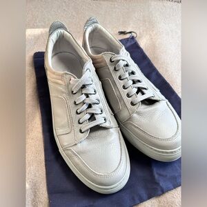 Stylish Gray Leather Men's Sneakers
